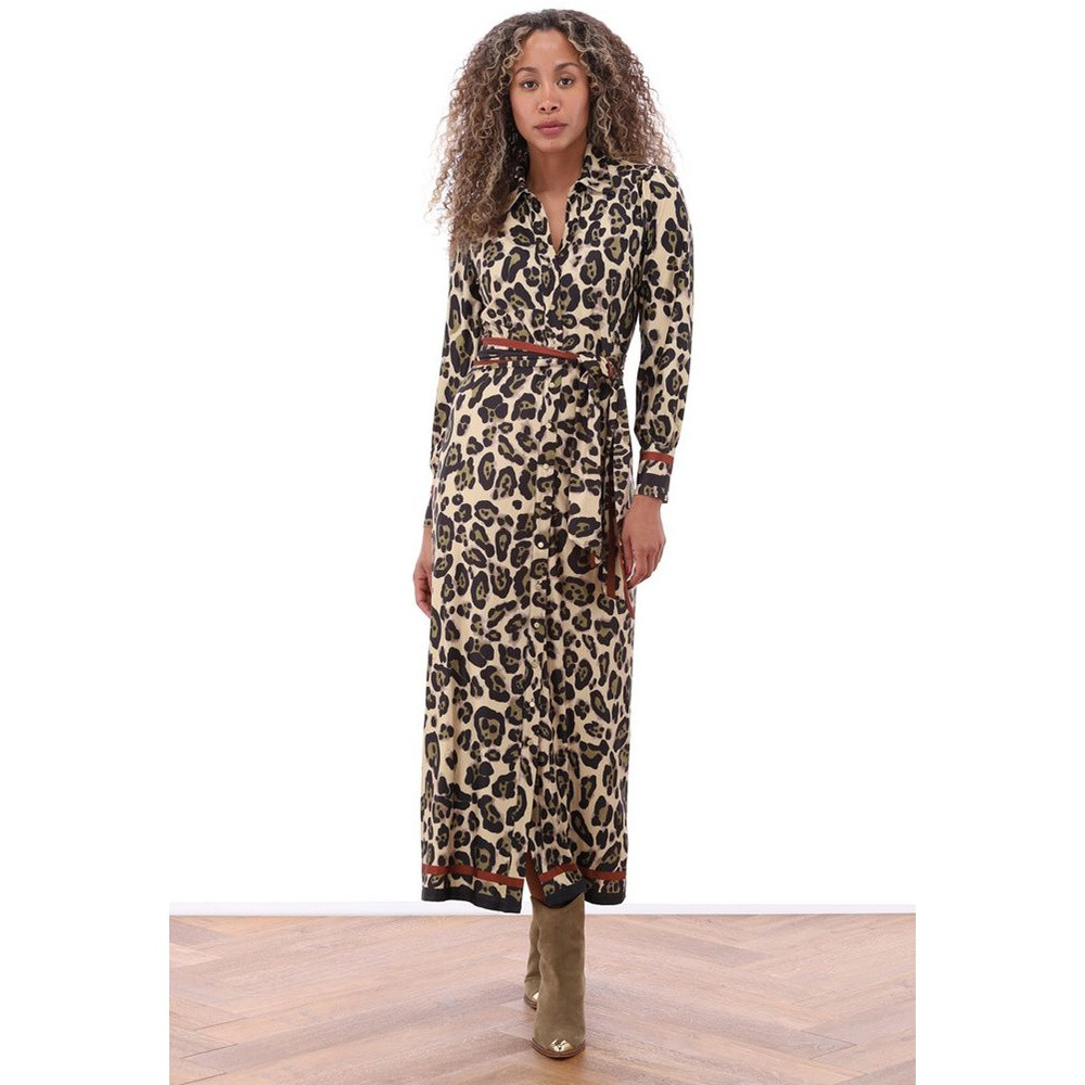 K-Design Maxi jurk met luipaard design Groen