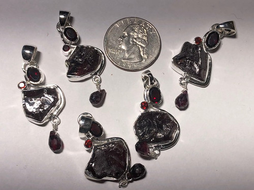 GARNET STERLING SILVER PENDANT