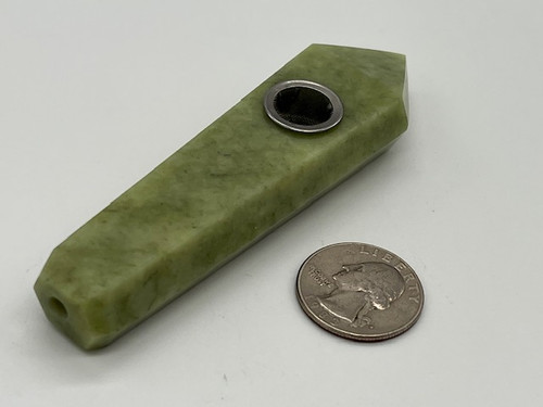 SERPENTINE JADE SMOKING PIPE