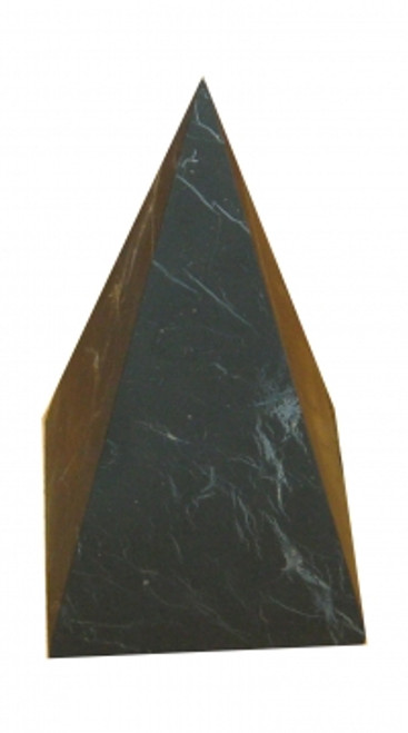 UNPOLISHED TALL SHUNGITE PYRAMID, 10  CM