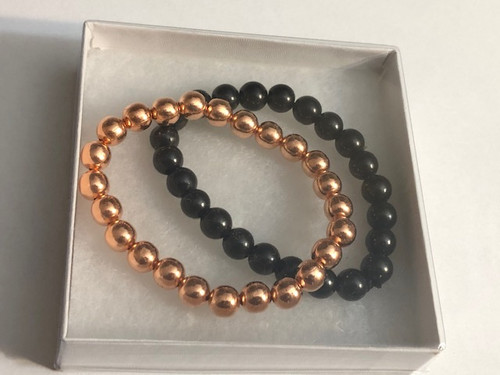 BRACELETS HARMONIZERS, SHUNGITE AND COPPER