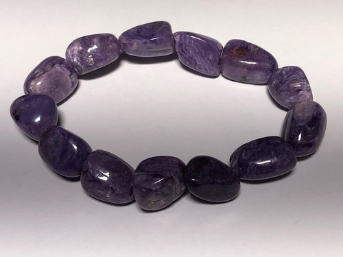 CHAROITE TUMBLED BRACELET, 13-16 MM, GRADE  AA