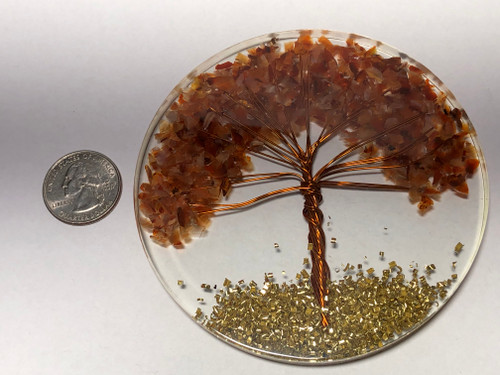 CARNELIAN ORGONE TREE OF LIFE CHARGING PLATE