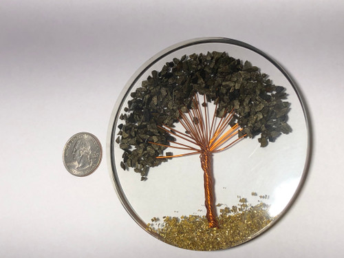 PYRITE ORGONE TREE OF LIFE CHARGING PLATE
