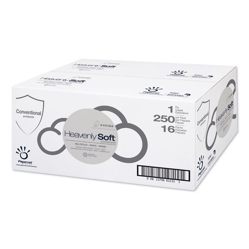 Heavenly Soft Multi-Fold Paper Towel, Standard, 4.5 x 9.5, White, 250/Pack, 16 Packs/Carton [SKU: SOD410164]