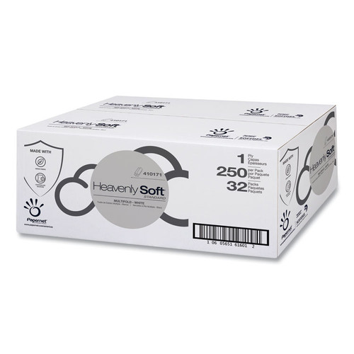 Heavenly Soft Multi-Fold Towel, Standard, 1-Ply, 4 x 9.5, White, 250/Pack, 32 Packs/Carton [SKU: SOD410171]