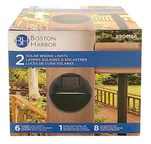 Boston Harbor Solar Light, Ni-Mh Battery, AAA Battery, 1-Lamp, Plastic Fixture, Black, Battery Included: Yes [SKU: ORG8906166]