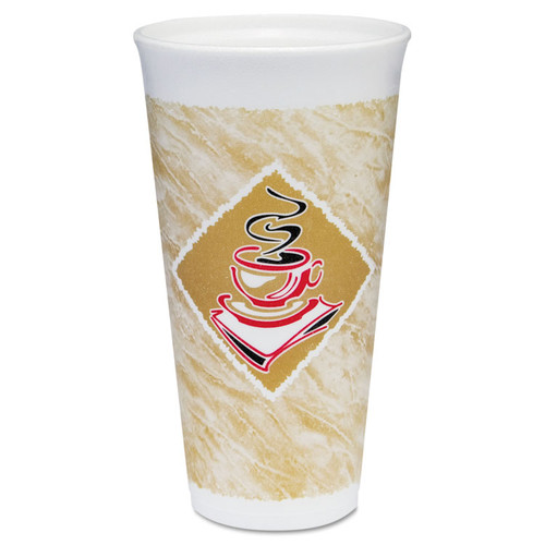 Cafe G Foam Hot/Cold Cups, 20 oz, Brown/Red/White, 500/Carton [SKU: DCC20X16G]