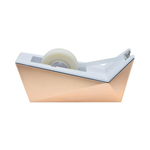 Facet Design One-Handed Dispenser with One Roll of Tape, 1" Core, Plastic, Copper [SKU: MMMC17CP]