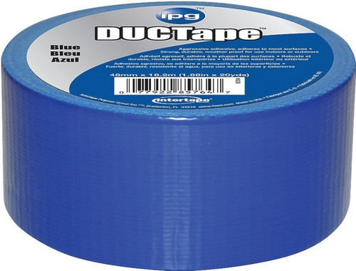 IPG 6720BLU Duct Tape, 20 yd L, 1.88 in W, Polyethylene-Coated Cloth Backing, Blue [SKU: ORG1357185]