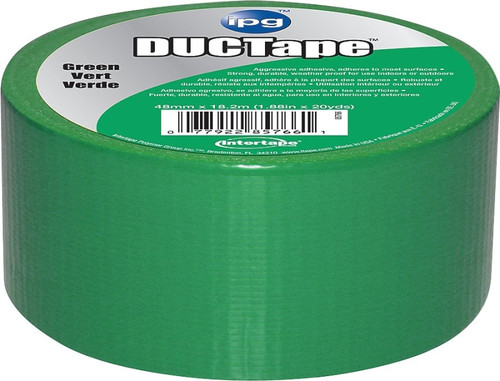 IPG 6720GRN Duct Tape, 20 yd L, 1.88 in W, Polyethylene-Coated Cloth Backing, Green [SKU: ORG1844497]