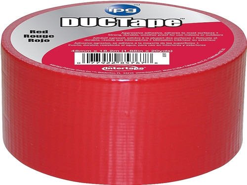IPG 6720RED Duct Tape, 20 yd L, 1.88 in W, Polyethylene-Coated Cloth Backing, Red [SKU: ORG5684980]