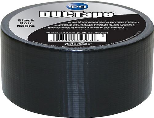 IPG 6720BLK Duct Tape, 20 yd L, 1.88 in W, Polyethylene-Coated Cloth Backing, Black [SKU: ORG9668104]