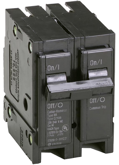 Cutler-Hammer BR2100 Circuit Breaker, Mini, Type BR, 100 A, 2 -Pole, 120/240 V, Plug Mounting [SKU: ORG6857296]