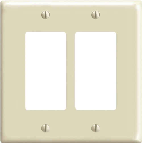 Decora 80609-I Wallplate, 3-1/8 in L, 4.94 in W, 2 -Gang, Thermoset Plastic, Ivory, Smooth [SKU: ORG4590345]