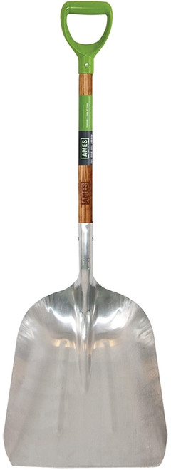 AMES 2672400 Scoop Shovel, 15-1/2 in W Blade, 11-1/2 in L Blade, Aluminum Blade, Northern Hardwood Handle, 46 in OAL [SKU: ORG7005887]
