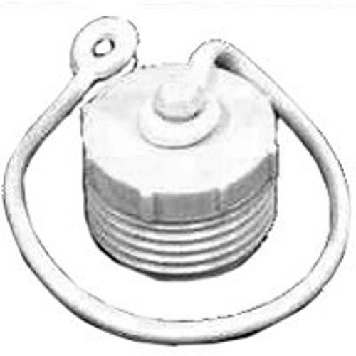 AMERICAN HARDWARE RV-460C Hose Plug with Lanyard, Male, Plastic, White [SKU: ORG6447510]