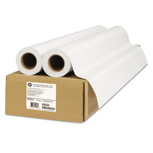 Universal Adhesive Vinyl, 2" Core, 36" x 66 ft, Vinyl White, 2/Pack [SKU: HEWC2T51A]