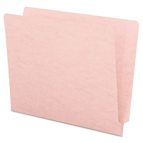 Shelf-Master Reinforced End Tab Colored Folders, Straight Tabs, Letter Size, 0.75" Expansion, Pink, 100/Box [SKU: SMD25610]