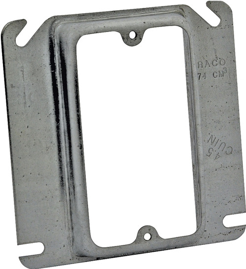 RACO 8768 Box Cover, 5/8 in L, 4 in W, Square, 1 -Gang, Steel, Gray [SKU: ORG6641138]
