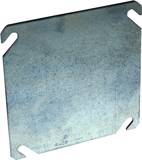 RACO 8752 Box Cover, 0.063 in L, 4.06 in W, Square, 2 -Gang, Steel, Gray, Pre-Galvanized [SKU: ORG6151377]