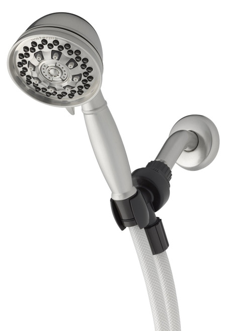 Waterpik XAT-649E Handheld Shower Head, 1.8 gpm, 6-Spray Function, Brushed Nickel, 3-1/2 in Dia [SKU: ORG1969765]