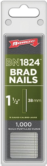 Arrow BN1824CS Brad Nail, 1-1/2 in L, Galvanized Steel, Round Head, Round Shank, Chisel Point [SKU: ORG7021868]