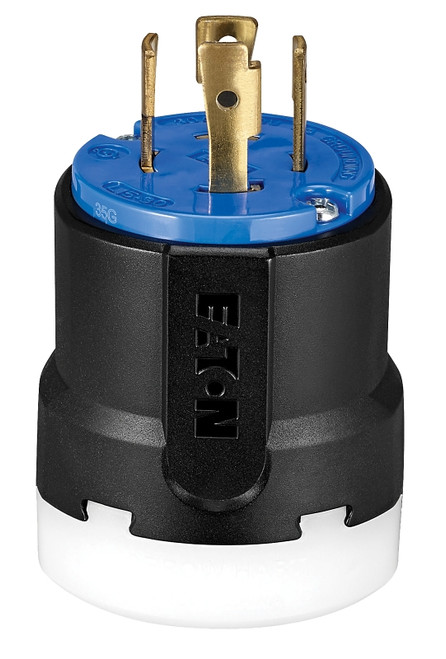 Arrow Hart AHCL1530P Ultra-Grip Locking Plug, 3 -Pole, 30 A, 250 VAC, NEMA: NEMA L15-30, Black/Blue [SKU: ORG7399660]