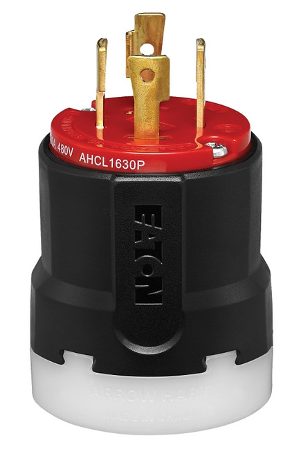 Arrow Hart AHCL1630P Ultra-Grip Locking Plug, 3 -Pole, 30 A, 480 VAC, NEMA: NEMA L16-30, Black/Red [SKU: ORG7399868]