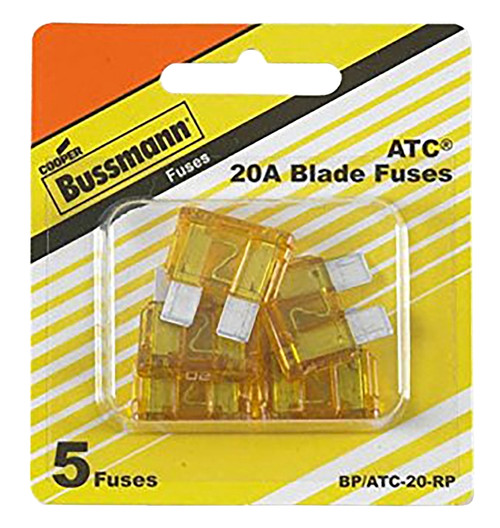 Bussmann BP/ATC-20-RP Automotive Fuse, Blade Fuse, 32 VDC, 20 A, 1 kA Interrupt [SKU: ORG6732713]