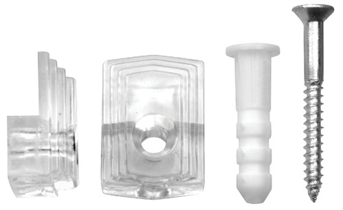 OOK 50224 Mirror Clip Set, 20 lb, Plastic, Clear, Wall Mounting [SKU: ORG8763724]