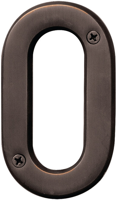 HY-KO Prestige Series BR-42OWB/0 House Number, Character: 0, 4 in H Character, Bronze Character, Solid Brass [SKU: ORG2539963]