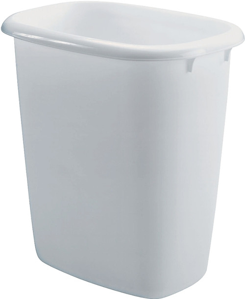 Rubbermaid FG295800WHT Waste Basket, 14 qt Capacity, Plastic, White, 13 in H [SKU: ORG6267074]