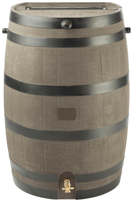 RTS 55100006005600 Rain Barrel, 50 gal Capacity, Plastic, Woodgrain [SKU: ORG7238033]