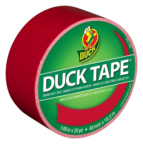 Duck 1265014 Duct Tape, 20 yd L, 1.88 in W, Vinyl Backing, Red [SKU: ORG2029619]