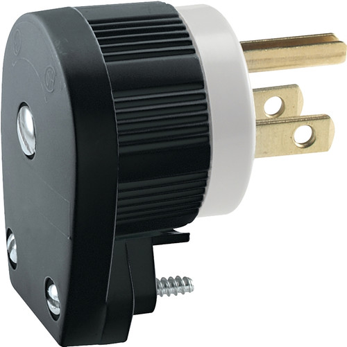 Eaton Wiring Devices AH6265 Electrical Plug, 2 -Pole, 15 A, 125 V, NEMA: NEMA 5-15P, Black/White [SKU: ORG3646726]