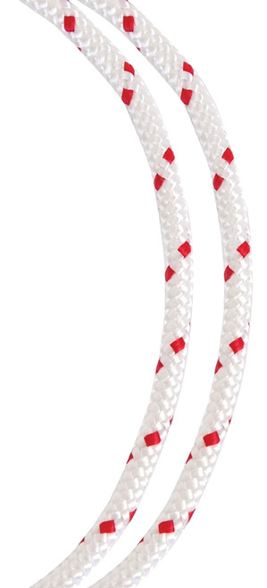 BARON 52804 Rope, 1/4 in Dia, 50 ft L, #8, 120 lb Working Load, Polyester, Red/White [SKU: ORG7459258]