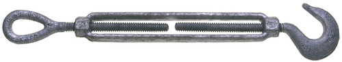 BARON 16-1/2X9 Turnbuckle, 1500 lb Working Load, 1/2 in Thread, Hook, Eye, 9 in L Take-Up, Galvanized Steel [SKU: ORG6343560]