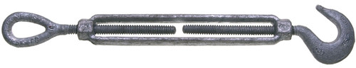 BARON 16-5/8X6 Turnbuckle, 2250 lb Working Load, 5/8 in Thread, Hook, Eye, 6 in L Take-Up, Galvanized Steel [SKU: ORG6343628]