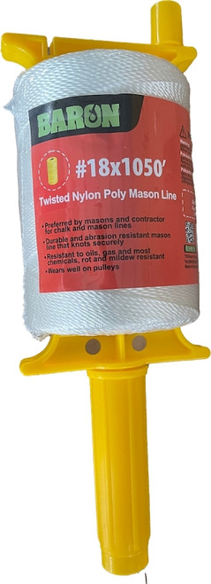 BARON 58401 Twine, #18 Dia, 1050 ft L, 13 lb Working Load, Nylon/Poly, White [SKU: ORG1778091]