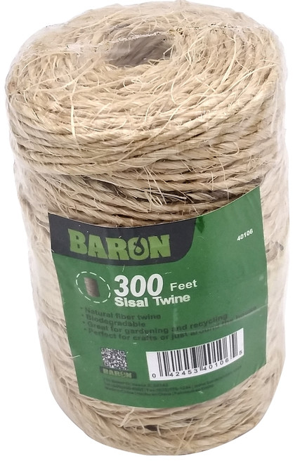 BARON 40106 Twine, 1/8 in Dia, 300 ft L, 7 lb Working Load, Natural Fiber, Brown [SKU: ORG7458953]