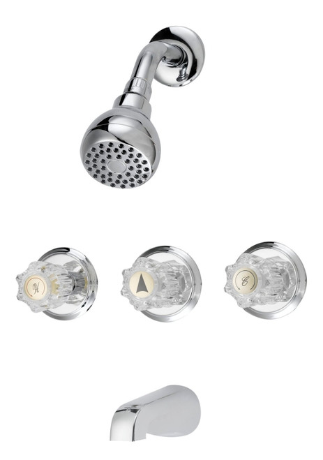 Boston Harbor GU-F3010506CP Tub/Shower, Fixed Mount Showerhead, 1.75 gpm Showerhead, 1 Spray Settings, 3-Handle [SKU: ORG1678481]