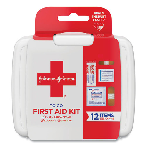 Mini First Aid To Go Kit, 12 Pieces, Plastic Case [SKU: JOJ8295]