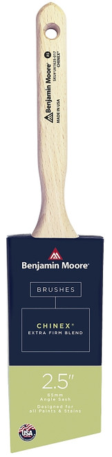 Benjamin Moore U61625-017 Paint Brush, Extra-Firm Brush, 2-15/16 in L Bristle, Chinex Bristle, Angle Sash Handle [SKU: ORG0249847]