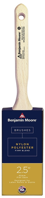 Benjamin Moore U61925-017 Paint Brush, Firm Brush, 2-15/16 in L Bristle, Nylon/Polyester Bristle, Flat Sash Handle [SKU: ORG0249797]