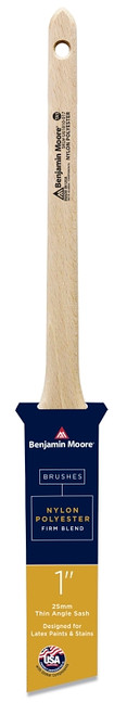 Benjamin Moore U61810-017 Paint Brush, Firm Brush, 2-3/16 in L Bristle, Nylon/Polyester Bristle, Thin Angle Sash Handle [SKU: ORG0249763]