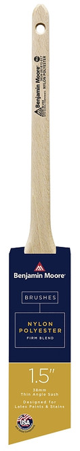 Benjamin Moore U61815-017 Paint Brush, Firm Brush, 2-3/16 in L Bristle, Nylon/Polyester Bristle, Thin Angle Sash Handle [SKU: ORG0249771]