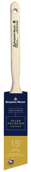 Benjamin Moore U61715-017 Paint Brush, Firm Brush, 2-7/16 in L Bristle, Nylon/Polyester Bristle, Angle Sash Handle [SKU: ORG0249722]