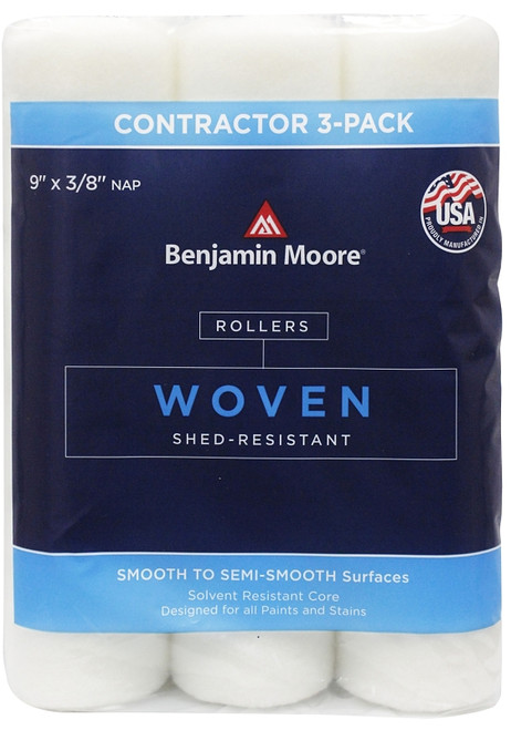 Benjamin Moore U65694-018 Woven Roller Cover, 3/8 in Thick Nap, 9 in L, White [SKU: ORG0250035]