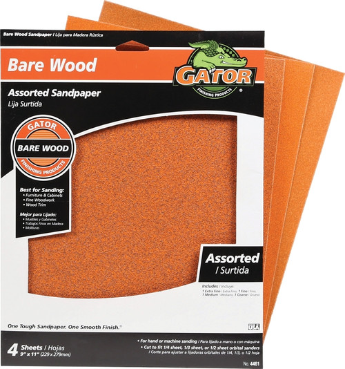 Gator 4461 Sanding Sheet, 11 in L, 9 in W, Garnet Abrasive, Paper Backing [SKU: ORG5082979]